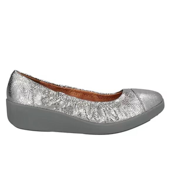 Fitflop Women's 39 / US 8 Metallic Comfort Shoe Wedge Pump - Picture 1 of 10